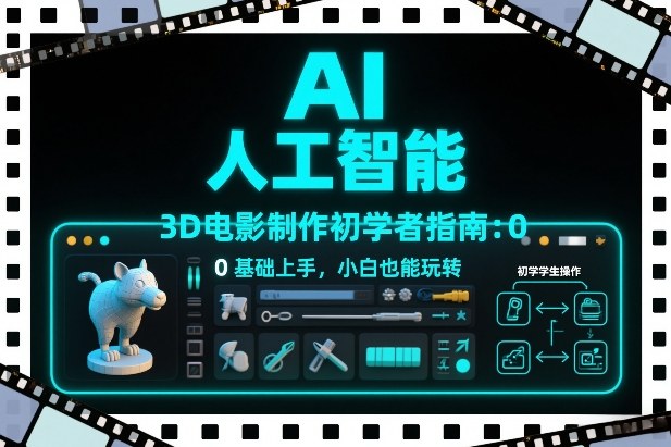 AI人工智能3D电影制作初学者指南:0基础上手,小白也能玩转网创吧-网创项目资源站-副业项目-创业项目-搞钱项目网创吧
