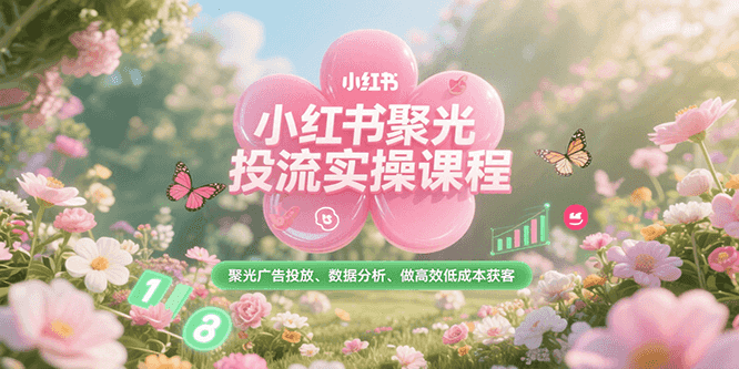 小红书聚光投流实操课程，聚光广告投放、数据分析、做高效低成本获客网创吧-网创项目资源站-副业项目-创业项目-搞钱项目网创吧