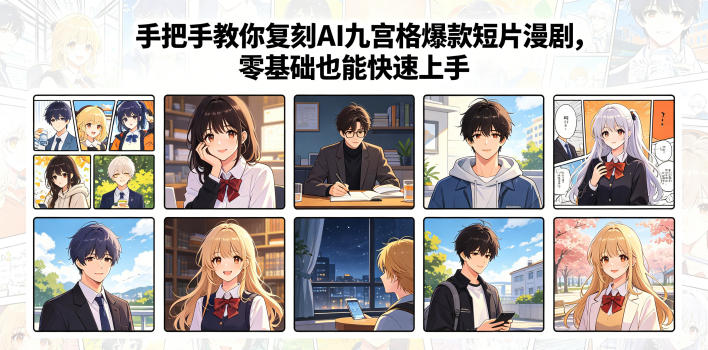 手把手教你复刻AI九宫格爆款短片漫剧,零基础也能快速上手网创吧-网创项目资源站-副业项目-创业项目-搞钱项目网创吧