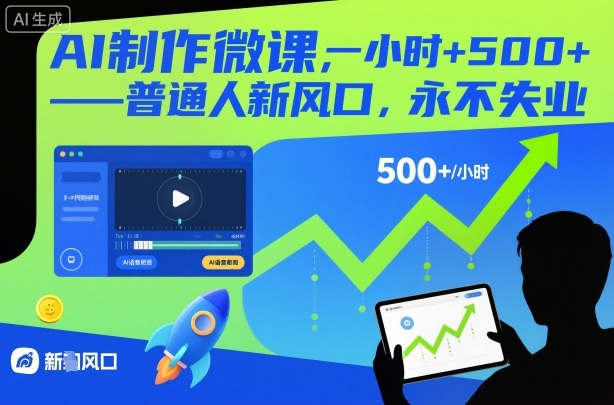 AI制作微课,一小时5张+,普通人新风口,永不失业网创吧-网创项目资源站-副业项目-创业项目-搞钱项目网创吧