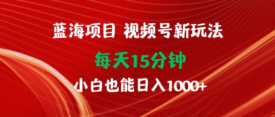 (9813期)蓝海项目视频号新玩法 每天15分钟 小白也能日入1000+网创吧-网创项目资源站-副业项目-创业项目-搞钱项目网创吧