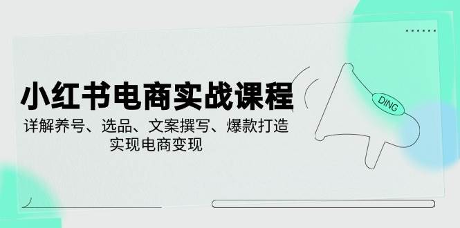 (14549期)小红书电商实战课程,详解养号、选品、文案撰写、爆款打造,实现电商变现网创吧-网创项目资源站-副业项目-创业项目-搞钱项目网创吧