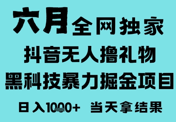25年6月高爆抖音无人直播最新撸音浪掘金项目,门槛低小白可做,无脑日入1k,可矩阵放大【揭秘】网创吧-网创项目资源站-副业项目-创业项目-搞钱项目网创吧
