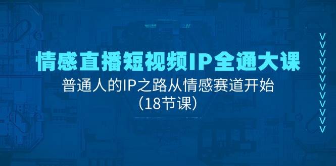 情感直播短视频IP全通大课,普通人的IP之路从情感赛道开始(18节课)网创吧-网创项目资源站-副业项目-创业项目-搞钱项目网创吧