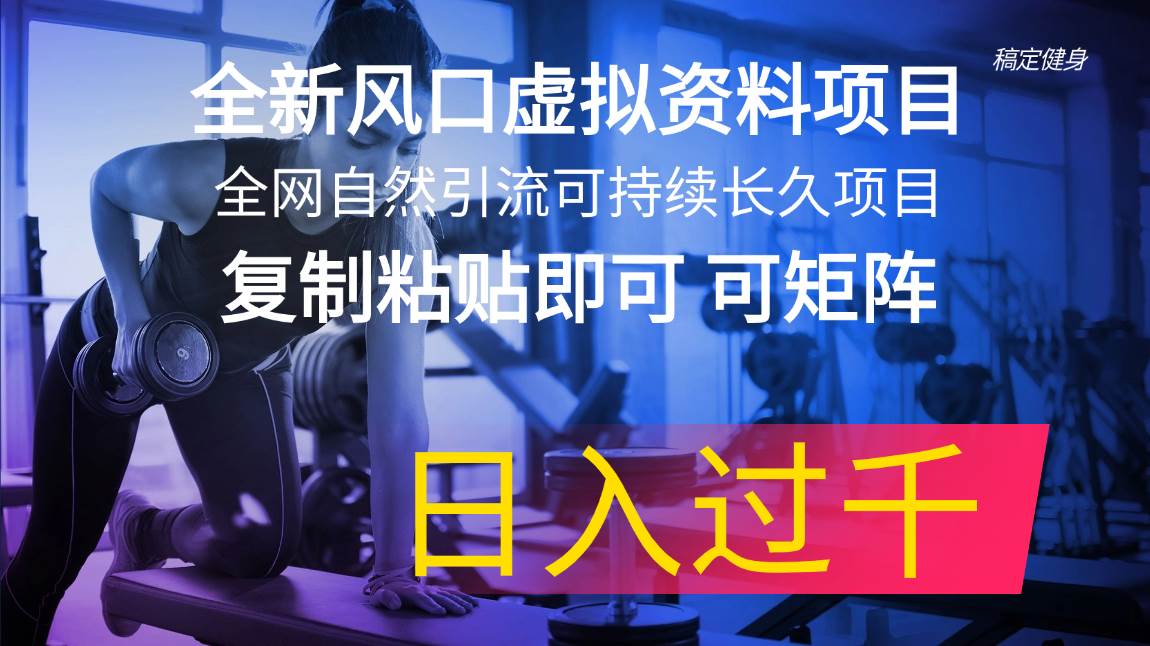 (11587期)全新风口虚拟资料项目 全网自然引流可持续长久项目 复制粘贴即可可矩阵...网创吧-网创项目资源站-副业项目-创业项目-搞钱项目网创吧