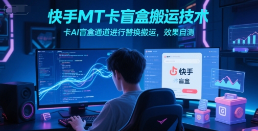 快手MT卡盲盒搬运技术,卡AI盲盒通道进行替换搬运,效果自测网创吧-网创项目资源站-副业项目-创业项目-搞钱项目网创吧