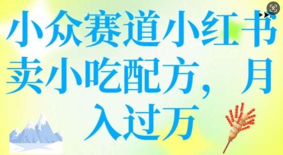 小众赛道小红书卖小吃配方，操作简单，月入过W网创吧-网创项目资源站-副业项目-创业项目-搞钱项目网创吧