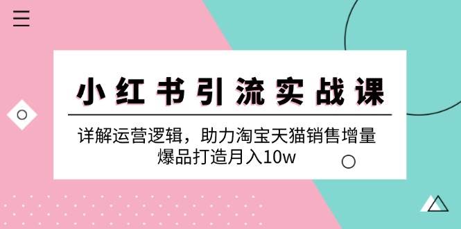（12809期）小红书引流实战课：详解运营逻辑，助力淘宝天猫销售增量，爆品打造月入10w网创吧-网创项目资源站-副业项目-创业项目-搞钱项目网创吧