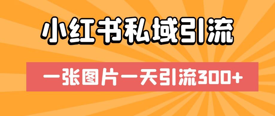 小红书私域引流,一张图片一天引流300+【揭秘】网创吧-网创项目资源站-副业项目-创业项目-搞钱项目网创吧