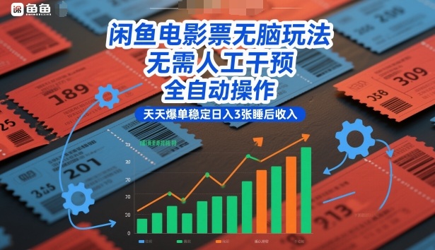 闲鱼电影票无脑玩法,无需人工干预,全自动操作,天天爆单稳定日入3张睡后收入【揭秘】网创吧-网创项目资源站-副业项目-创业项目-搞钱项目网创吧