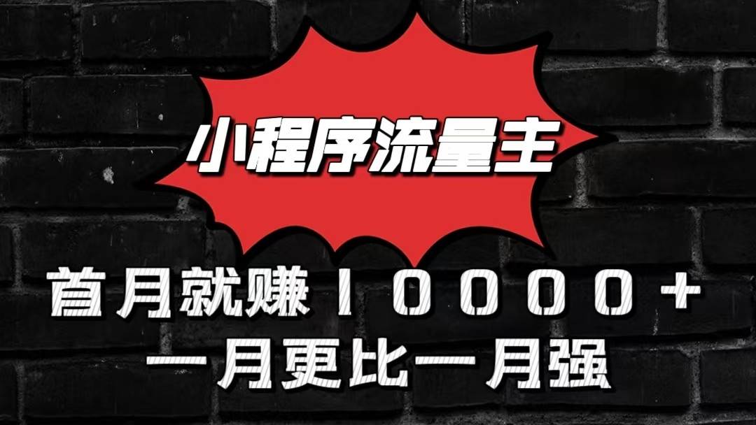 小程序流量主首月就赚10000+,一月更比一月强!小本创业首选网创吧-网创项目资源站-副业项目-创业项目-搞钱项目网创吧