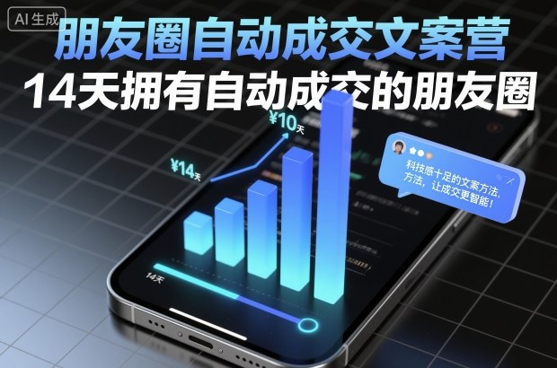朋友圈自动成交文案营，14天拥有自动成交的朋友圈网创吧-网创项目资源站-副业项目-创业项目-搞钱项目网创吧