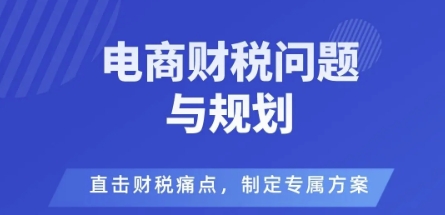 电商企业财税风险与规避，直击财税痛点，制定专属方案网创吧-网创项目资源站-副业项目-创业项目-搞钱项目网创吧