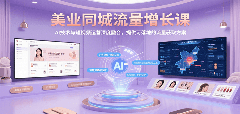 美业同城流量增长课，AI技术与短视频运营深度融合，提供可落地的流量获取方案网创吧-网创项目资源站-副业项目-创业项目-搞钱项目网创吧