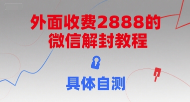 外面收费2888的微信解封教程,具体自测网创吧-网创项目资源站-副业项目-创业项目-搞钱项目网创吧