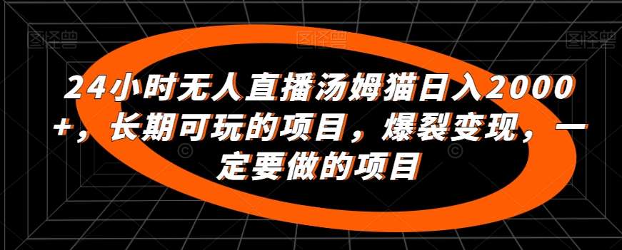 24小时无人直播汤姆猫日入2000+,长期可玩的项目,爆裂变现,一定要做的项目【揭秘】网创吧-网创项目资源站-副业项目-创业项目-搞钱项目网创吧