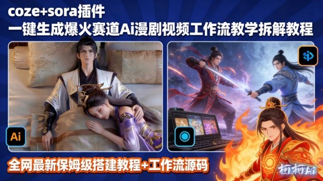 SORA2一键生成AI漫剧视频coze工作流搭建教程,小白轻松入局漫剧圈网创吧-网创项目资源站-副业项目-创业项目-搞钱项目网创吧