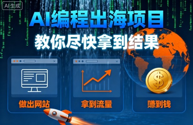 AI编程出海项目,教你尽快拿到结果-做出网站、拿到流量、賺到钱网创吧-网创项目资源站-副业项目-创业项目-搞钱项目网创吧
