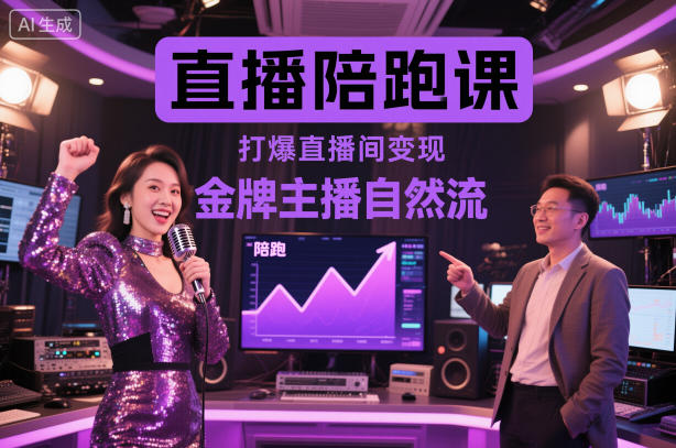 直播陪跑课,金牌主播自然流打爆直播间,复制高变现玩法网创吧-网创项目资源站-副业项目-创业项目-搞钱项目网创吧