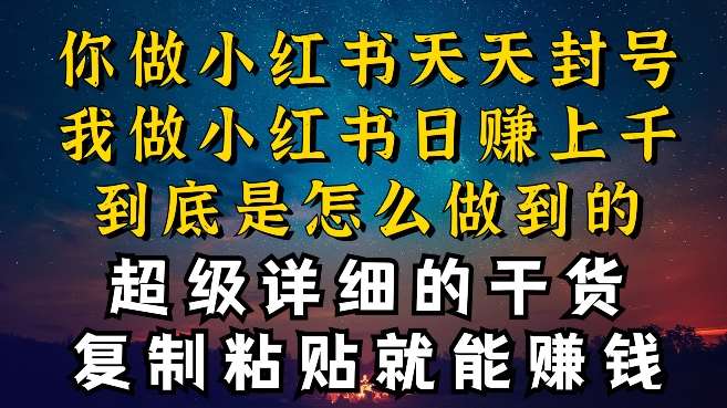 都知道小红书能引流私域变现,可为什么我能一天引流几十人变现上千,但你却频频封号违规被限流【揭秘】网创吧-网创项目资源站-副业项目-创业项目-搞钱项目网创吧