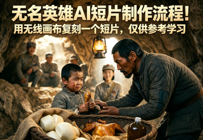 无名英雄AI短片制作流程!用无线画布复刻一个短片,仅供参考学习网创吧-网创项目资源站-副业项目-创业项目-搞钱项目网创吧