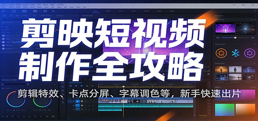 剪映短视频制作全攻略：剪辑特效、卡点分屏、字幕调色等，新手快速出片网创吧-网创项目资源站-副业项目-创业项目-搞钱项目网创吧