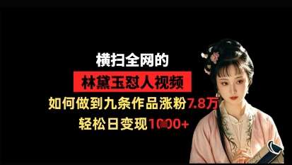 横扫全网的林黛玉怼人视频,如何做到九条作品涨粉7.8万,轻松日变现1k网创吧-网创项目资源站-副业项目-创业项目-搞钱项目网创吧
