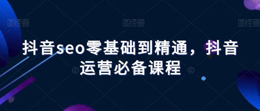 抖音seo零基础到精通,抖音运营必备课程网创吧-网创项目资源站-副业项目-创业项目-搞钱项目网创吧
