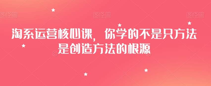 淘系运营核心课,你学的不是只方法是创造方法的根源网创吧-网创项目资源站-副业项目-创业项目-搞钱项目网创吧