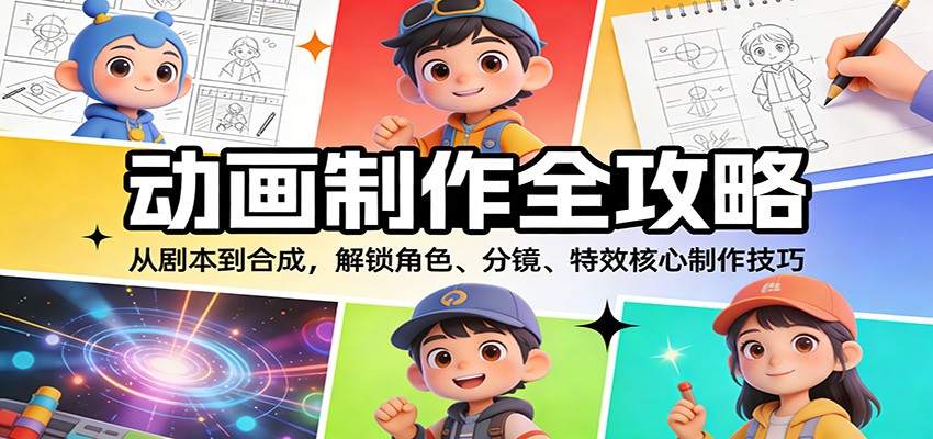 动画制作全攻略：从剧本到合成，解锁角色、分镜、特效核心制作技巧网创吧-网创项目资源站-副业项目-创业项目-搞钱项目网创吧