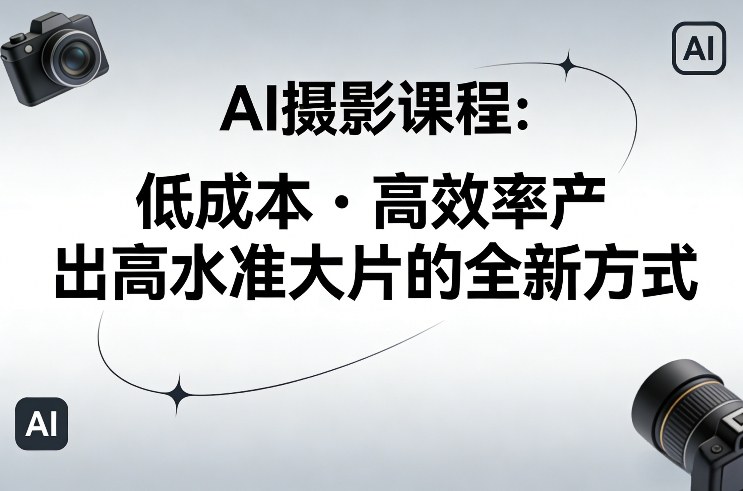 AI摄影课程,低成本高效率产出高水准大片的全新方式网创吧-网创项目资源站-副业项目-创业项目-搞钱项目网创吧