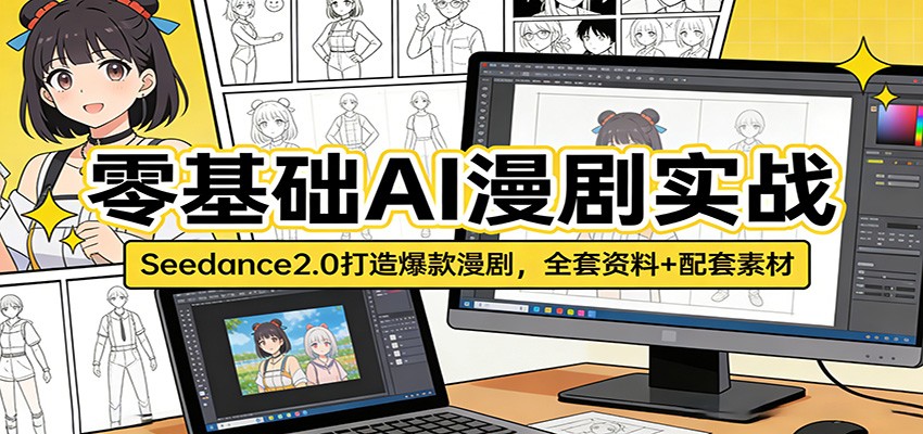 零基础AI漫剧实战：Seedance2.0打造爆款漫剧，全套资料+配套素材网创吧-网创项目资源站-副业项目-创业项目-搞钱项目网创吧