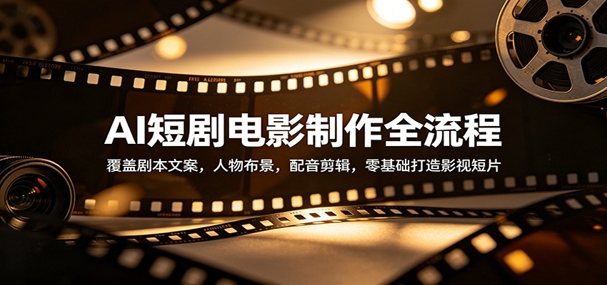 AI短剧电影制作全流程：覆盖剧本文案，人物布景，配音剪辑，零基础打造影视短片网创吧-网创项目资源站-副业项目-创业项目-搞钱项目网创吧