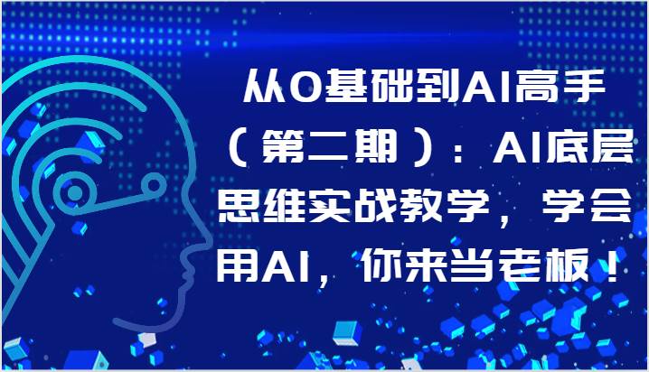 从0基础到AI高手(第二期):AI底层思维实战教学,学会用AI,你来当老板!网创吧-网创项目资源站-副业项目-创业项目-搞钱项目网创吧