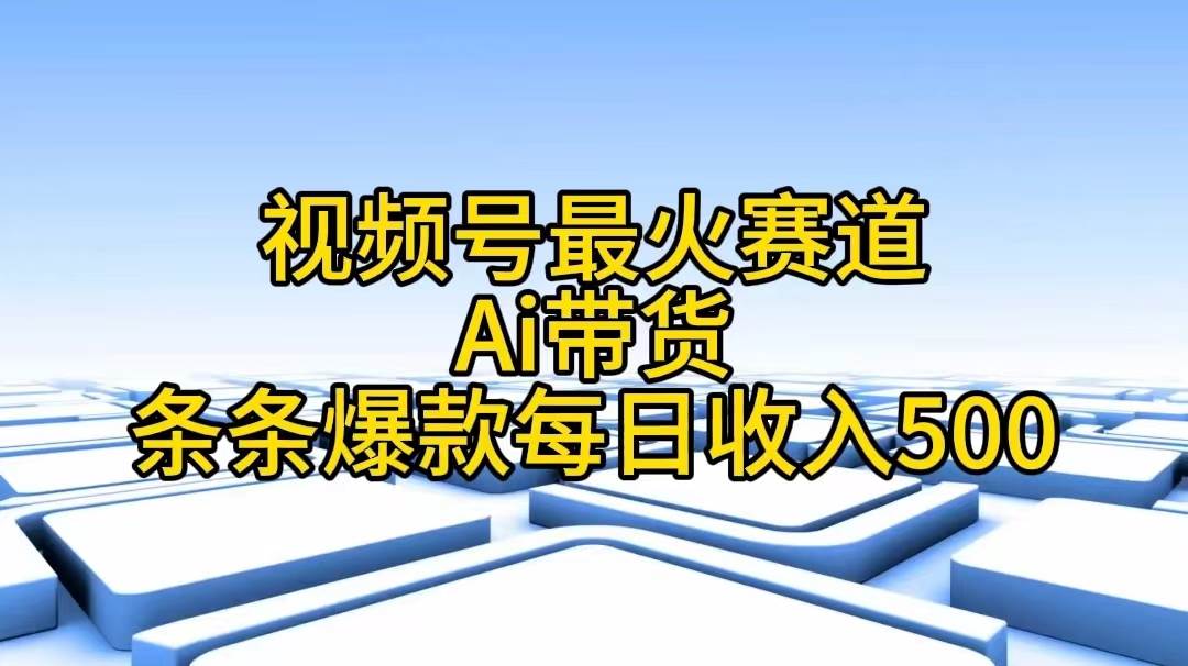 (11038期)视频号最火赛道——Ai带货条条爆款每日收入500网创吧-网创项目资源站-副业项目-创业项目-搞钱项目网创吧