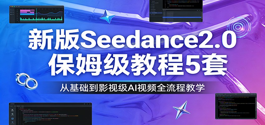 新版Seedance2.0保姆级教程5套：从基础到影视级AI视频全流程教学网创吧-网创项目资源站-副业项目-创业项目-搞钱项目网创吧