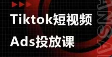 Ads视频投放课,tiktok短视频广告投放课网创吧-网创项目资源站-副业项目-创业项目-搞钱项目网创吧