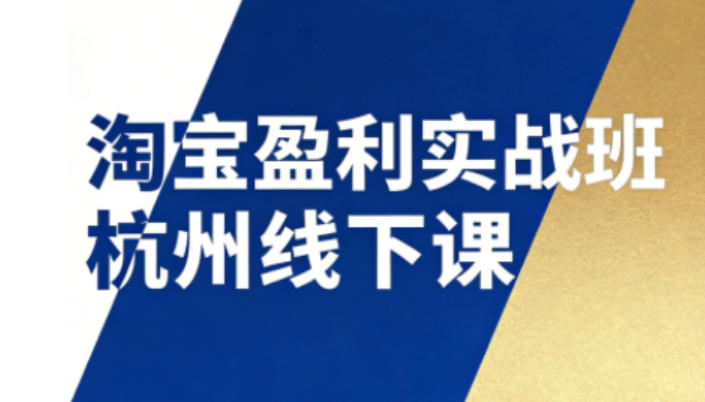 淘宝盈利实战班杭州线下课12月26-28日(音频+字幕),帮你掌握SOP流程+12门核心技术网创吧-网创项目资源站-副业项目-创业项目-搞钱项目网创吧