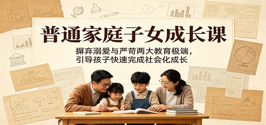 普通家庭子女成长课:摒弃溺爱与严苛两大教育极端,引导孩子快速完成社会化成长网创吧-网创项目资源站-副业项目-创业项目-搞钱项目网创吧