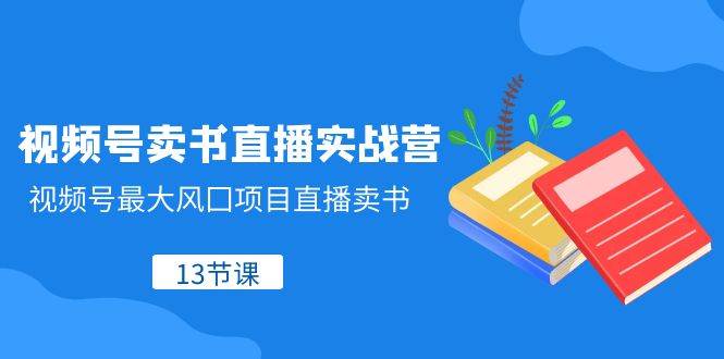 (8080期)视频号-卖书直播实战营,视频号最大风囗项目直播卖书(13节课)网创吧-网创项目资源站-副业项目-创业项目-搞钱项目网创吧