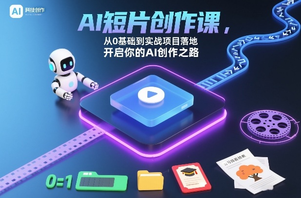 AI短片创作课,从0基础到实战项目落地,开启你的AI创作之路网创吧-网创项目资源站-副业项目-创业项目-搞钱项目网创吧