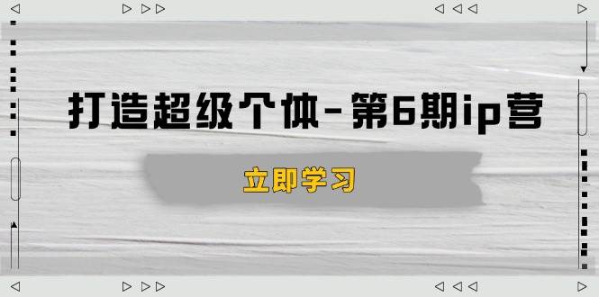 (14014期)打造 超级个体-第6期ip营:商业认知,产品设计,成交演练,解决知识变现难题网创吧-网创项目资源站-副业项目-创业项目-搞钱项目网创吧