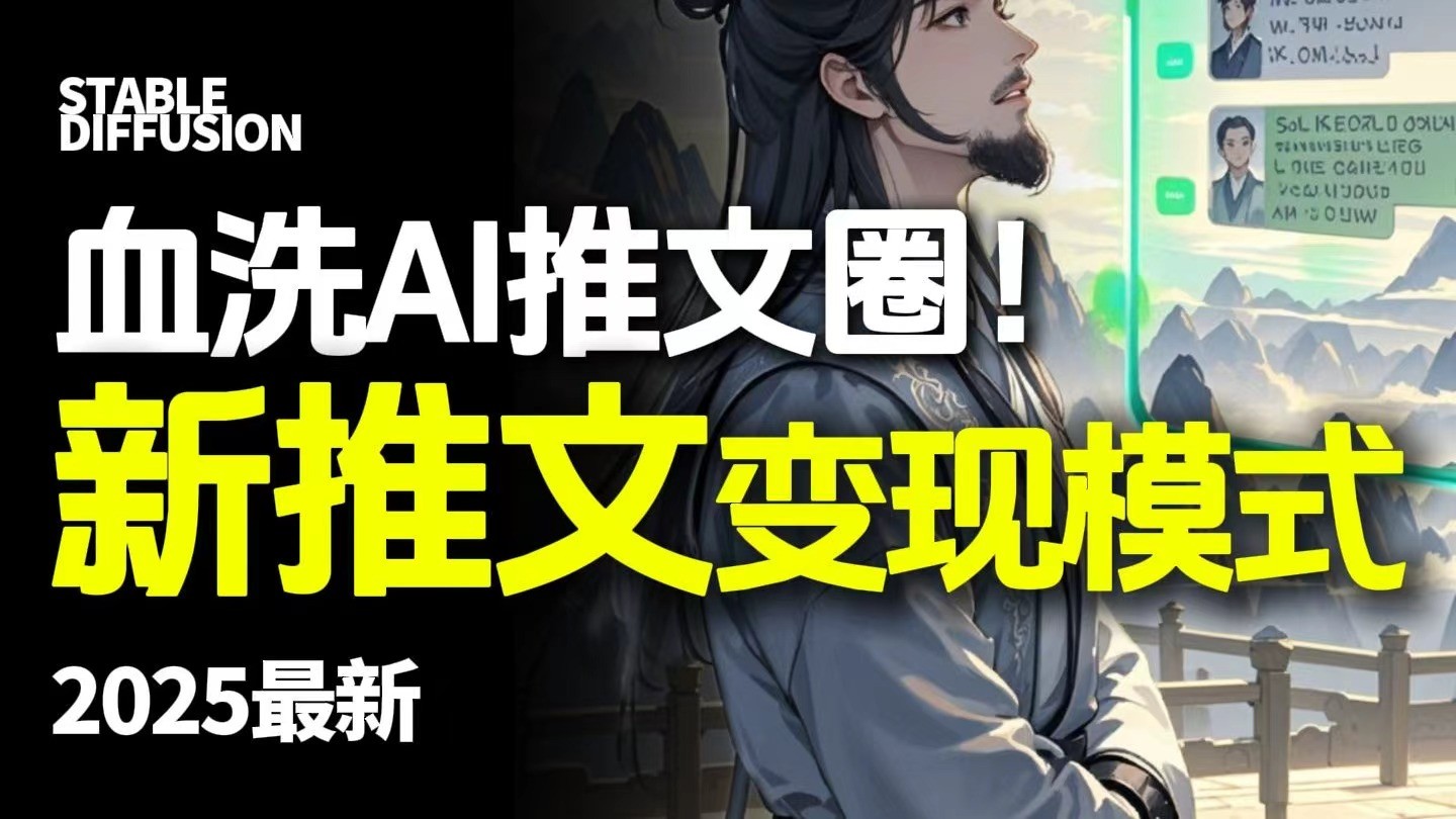 最新AI动态电影漫画小说推文，全流程实操教学，小白也能月入1万+网创吧-网创项目资源站-副业项目-创业项目-搞钱项目网创吧