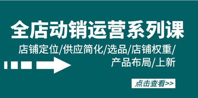 (9845期)全店·动销运营系列课:店铺定位/供应简化/选品/店铺权重/产品布局/上新网创吧-网创项目资源站-副业项目-创业项目-搞钱项目网创吧