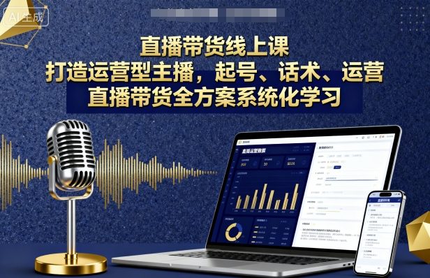 直播带货线上课,打造运营型主播,起号、话术、运营,直播带货全方案系统化学习网创吧-网创项目资源站-副业项目-创业项目-搞钱项目网创吧