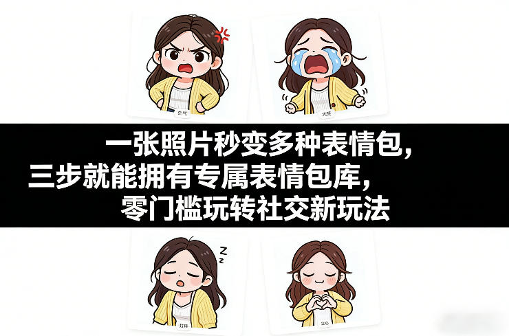 一张照片秒变多种表情包，三步就能拥有专属表情包库，零门槛玩转社交新玩法【文档】网创吧-网创项目资源站-副业项目-创业项目-搞钱项目网创吧