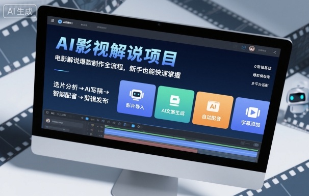 AI影视解说项目,电影解说爆款制作全流程,新手也能快速掌握网创吧-网创项目资源站-副业项目-创业项目-搞钱项目网创吧