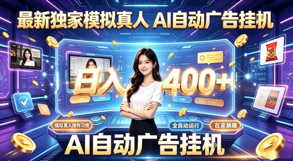 最新独家模拟真人，AI自动挂号挂G，日入400+，全程全自动运行，无需人工【揭秘】网创吧-网创项目资源站-副业项目-创业项目-搞钱项目网创吧