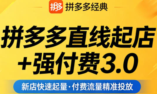 拼多多直线起店+强付费3.0,教你稳定起店、高效控投产、破解流量瓶颈(更新6月)网创吧-网创项目资源站-副业项目-创业项目-搞钱项目网创吧
