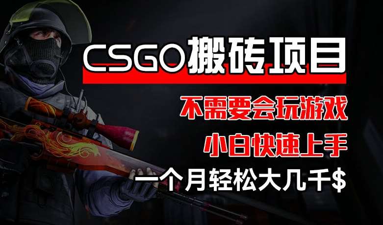 CSGO 装备搬砖项目,操作简单,不需要会玩游戏,小白也能快速上手,一个月轻松大几千【揭秘】网创吧-网创项目资源站-副业项目-创业项目-搞钱项目网创吧